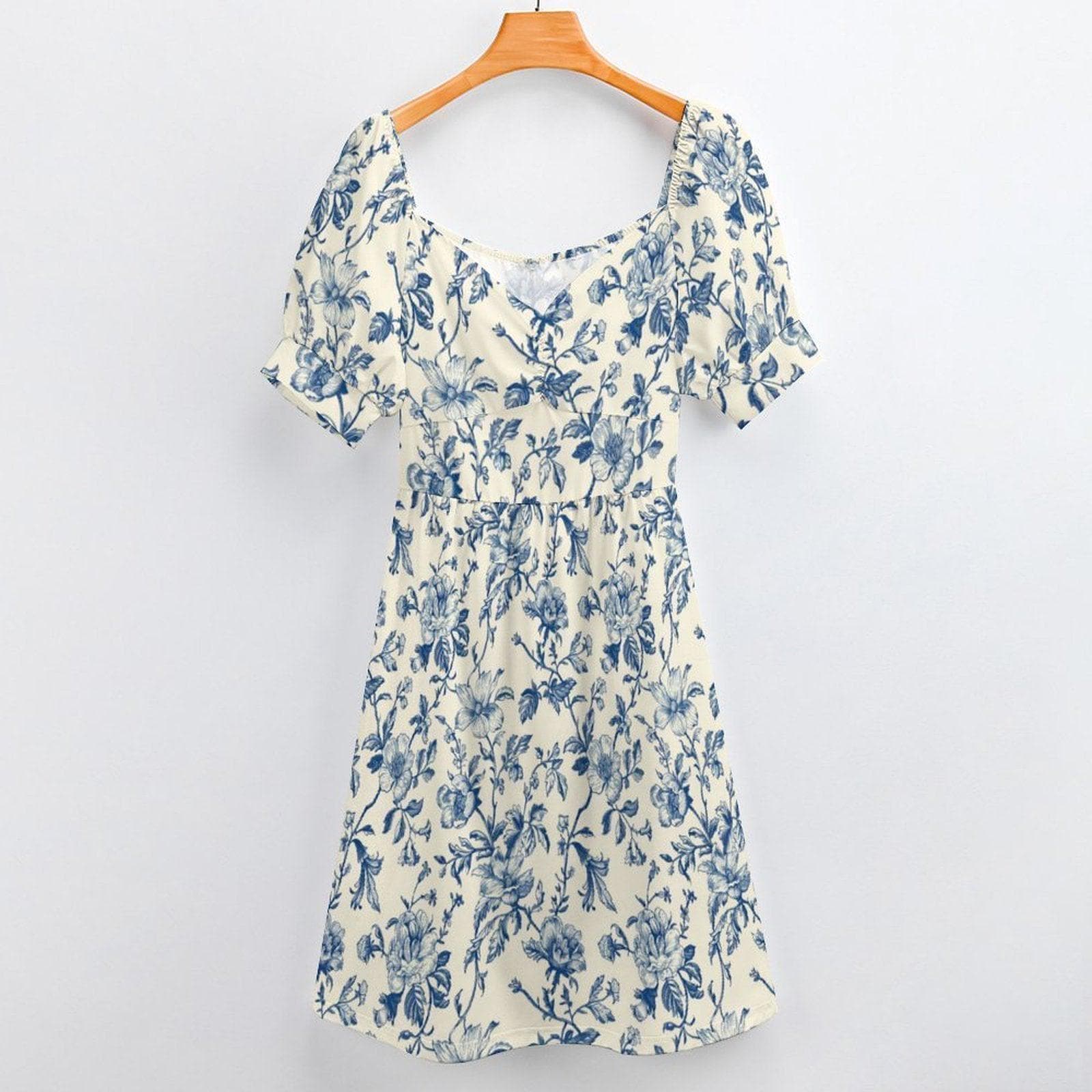 Blue Toile Midi Dress