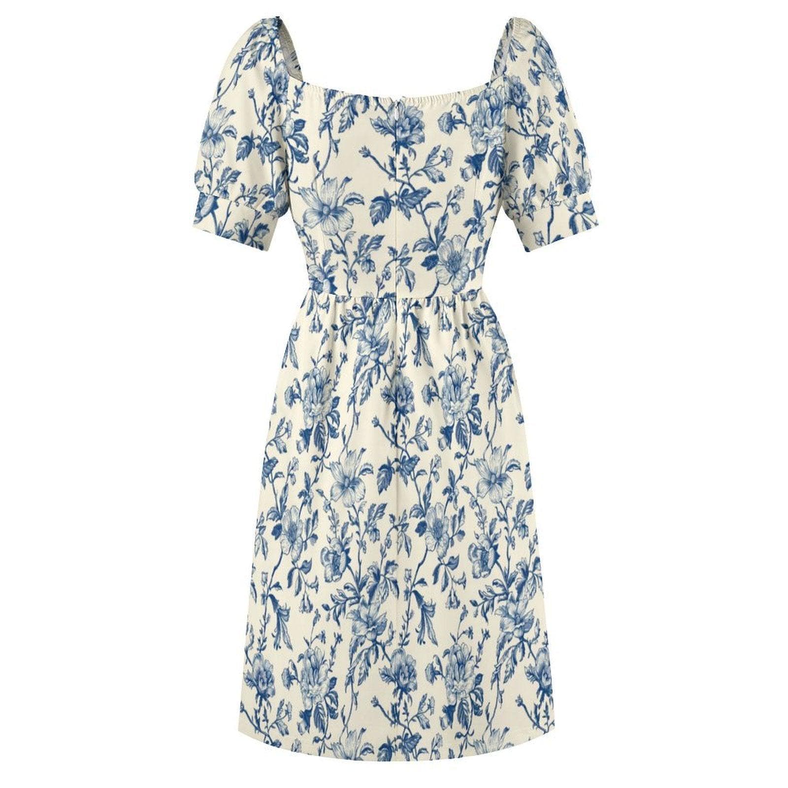 Blue Toile Midi Dress