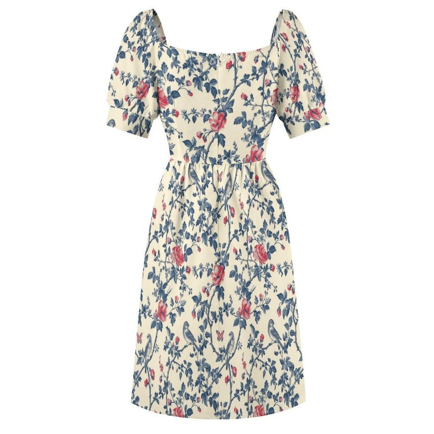 Cream Wildflower Vine Midi Dress