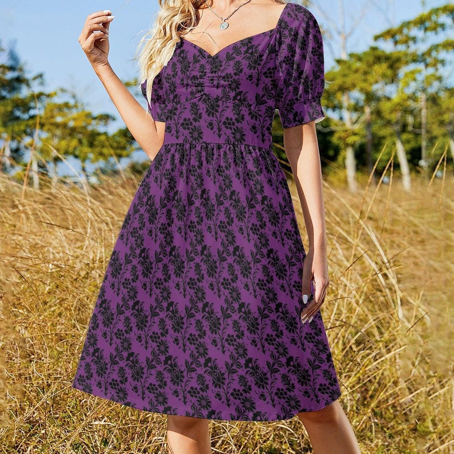 Purple Damask Dress