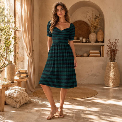 Teal Emerald Midi Dress