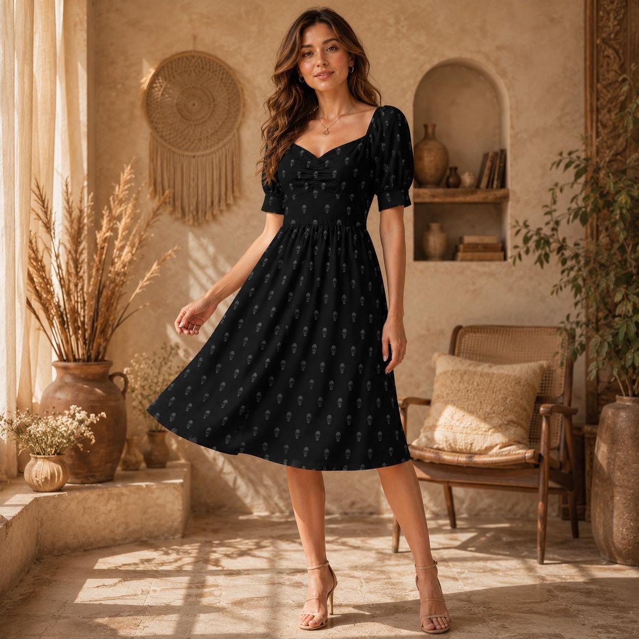 Mini Skull Black Dress