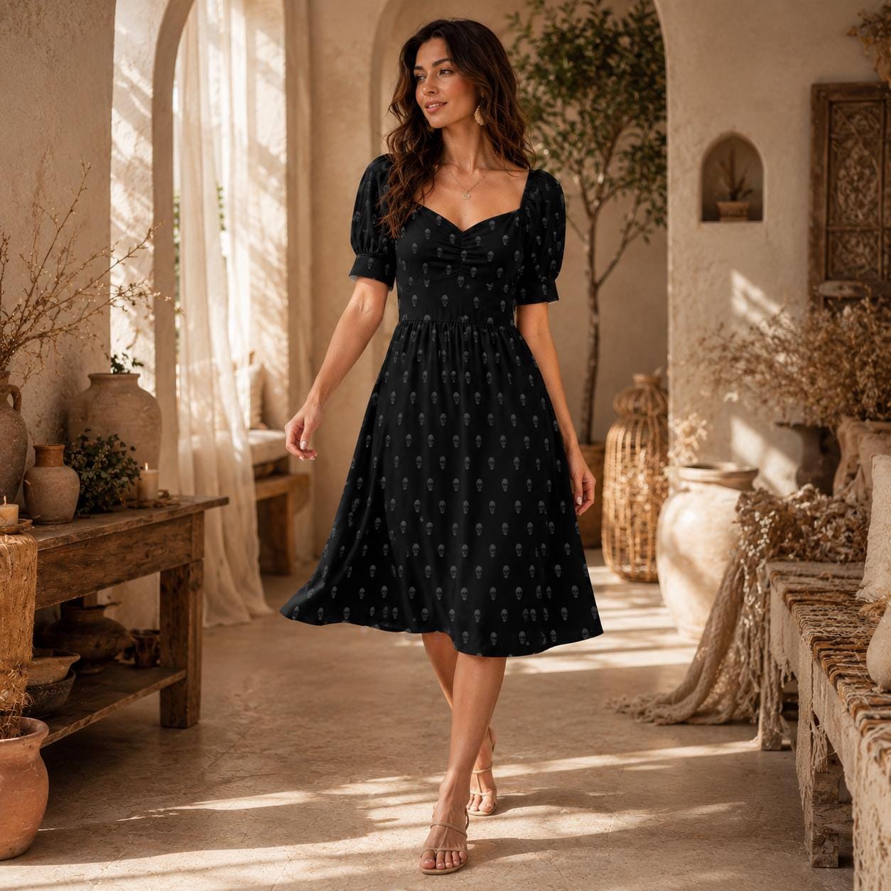 Mini Skull Black Dress