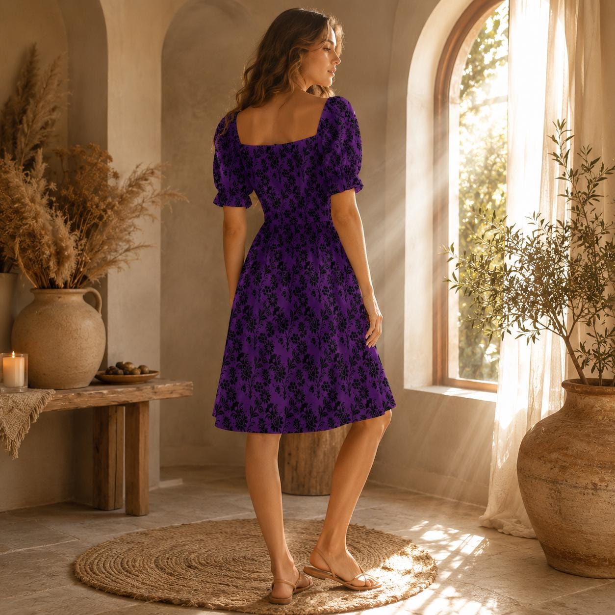 Purple Damask Dress