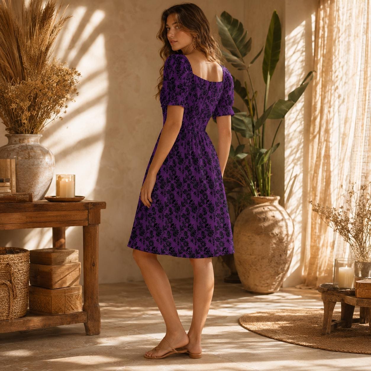 Purple Damask Dress