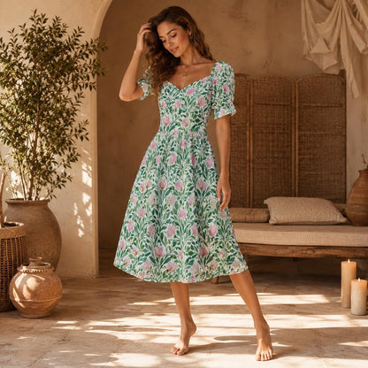 Pink Tulip Botanical Midi Dress