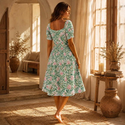 Pink Tulip Botanical Midi Dress
