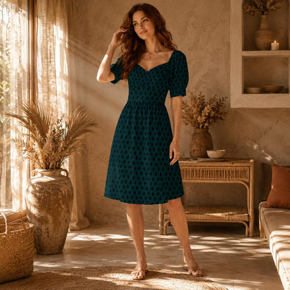 Emerald Diamond Harlequin Midi Dress