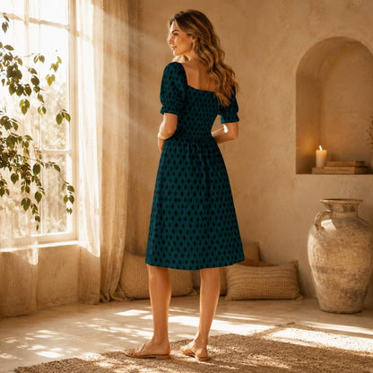 Emerald Diamond Harlequin Midi Dress