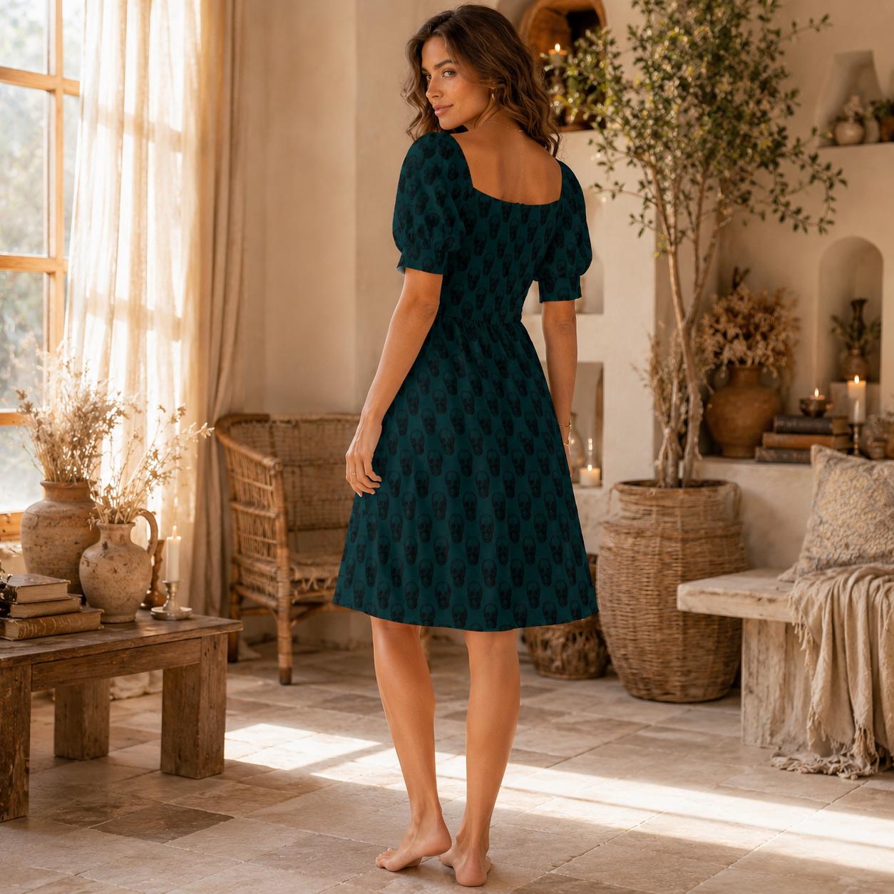 Skull Print Tea Dress