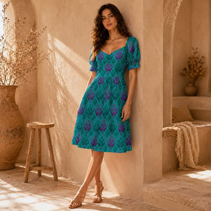 Teal Baroque Dress