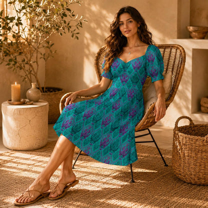 Teal Baroque Dress