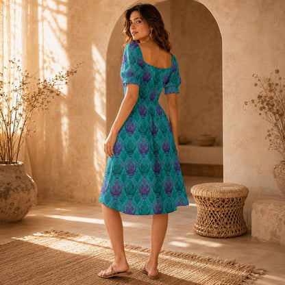 Teal Baroque Dress