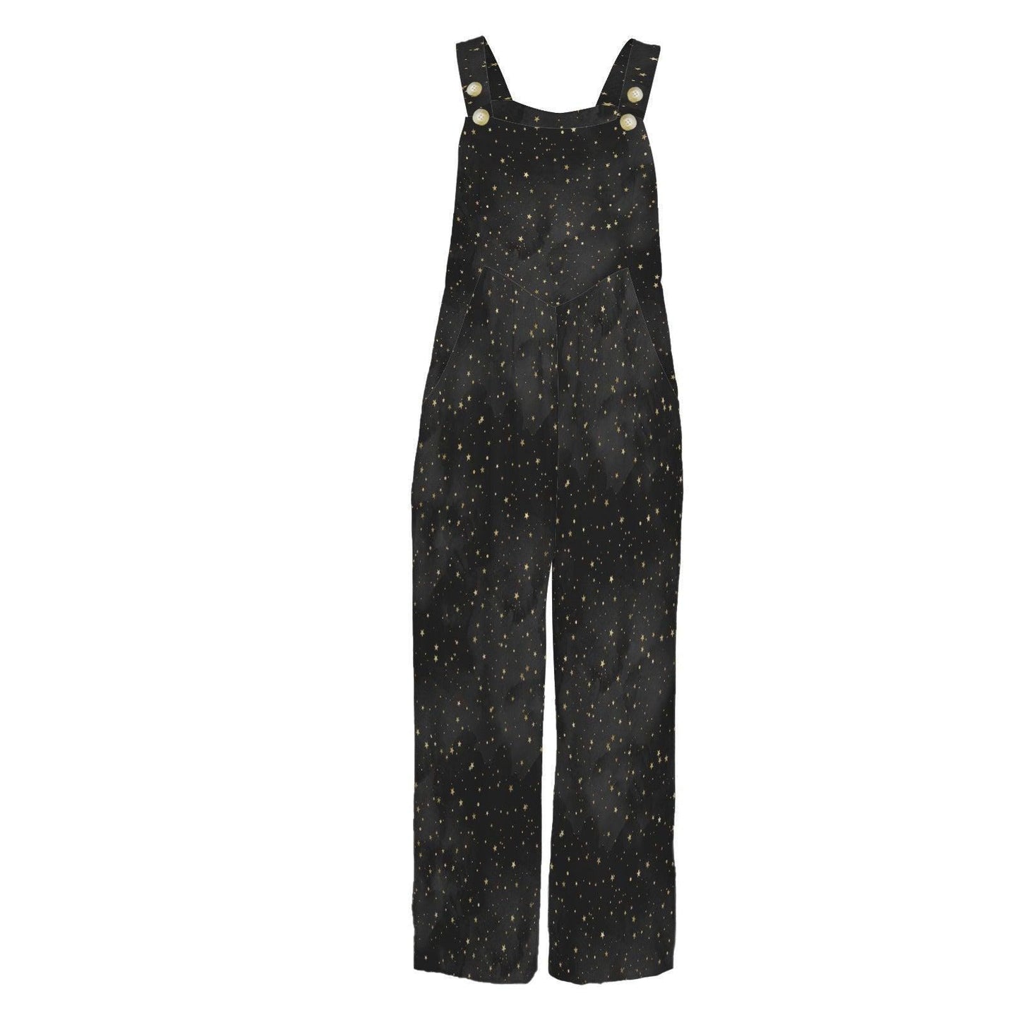 Star Print Jumpsuit for Women, Constellation Dungarees, Black Lounge Overalls, Minimal Galaxy Outfit Gift