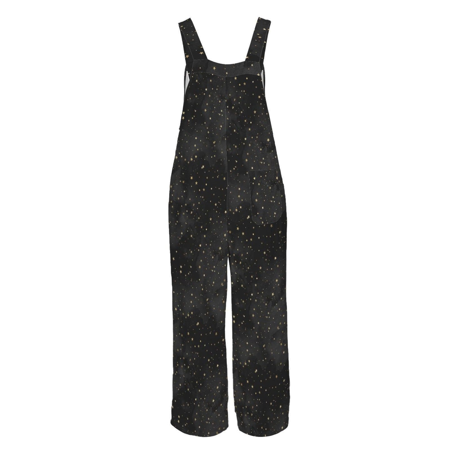 Star Print Jumpsuit for Women, Constellation Dungarees, Black Lounge Overalls, Minimal Galaxy Outfit Gift