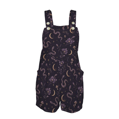 Celestial Moon Paisley Shortalls, Boho Festival Summer Travel Romper