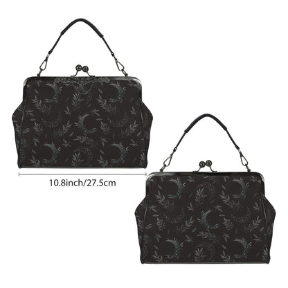 Black Moon Purse, Gothic Lunar Clutch, Dark Celestial Bag