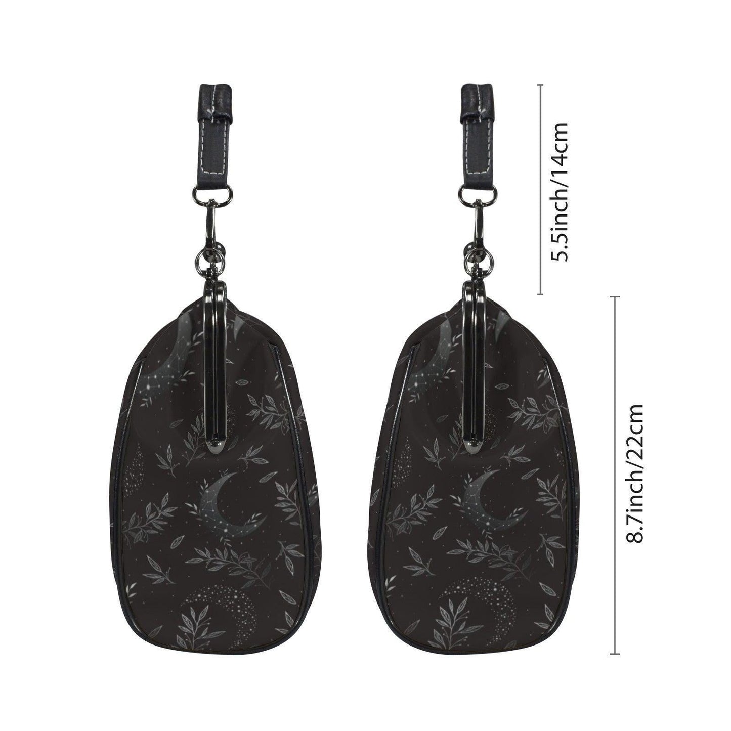 Black Moon Purse, Gothic Lunar Clutch, Dark Celestial Bag