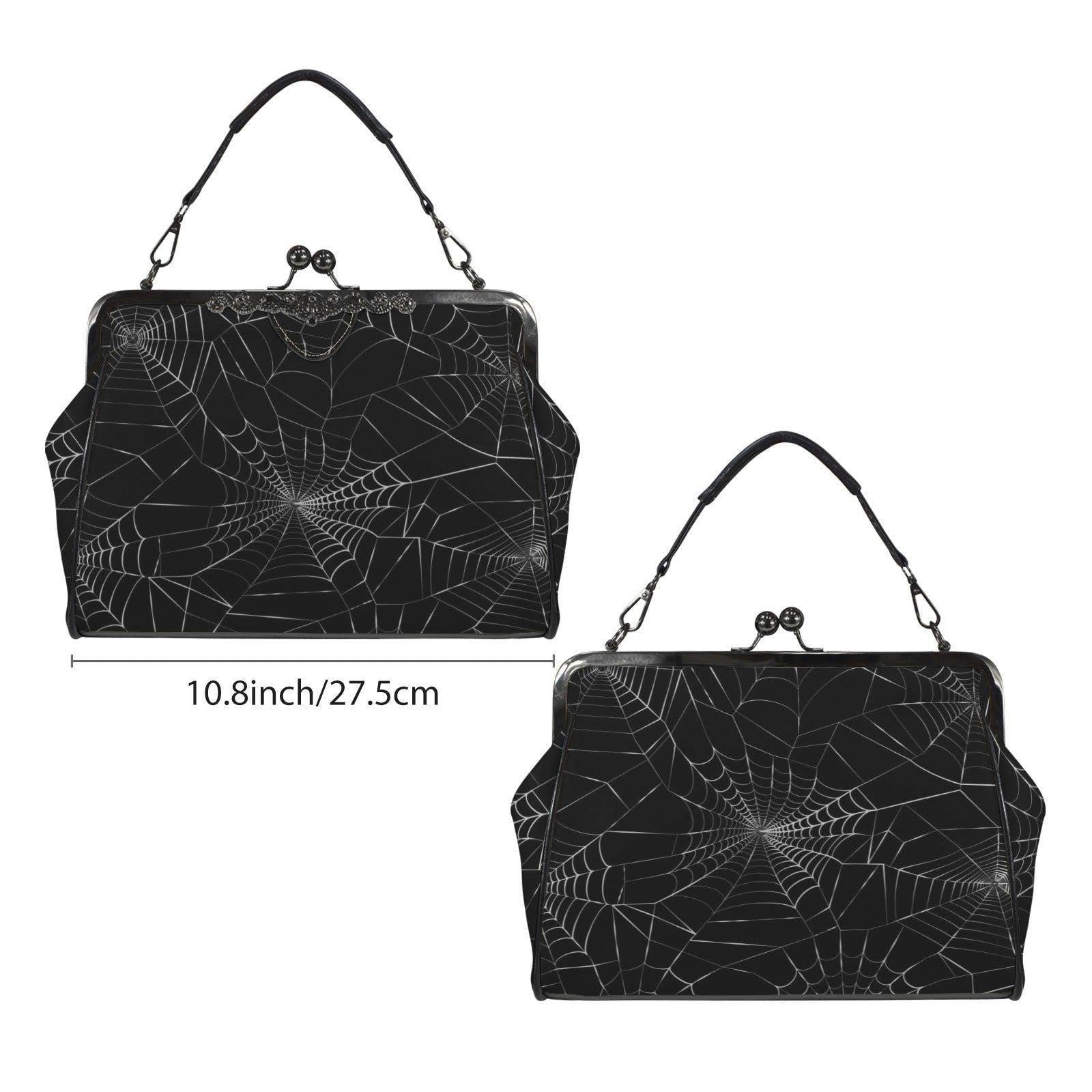 Spiderweb Gothic Bag, Web Purse, Dark Spider Clutch, Halloween Crossbody Satchel, Mystical Gothic Handbag, Occult Spider Bag, Spooky Gift