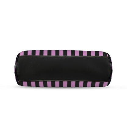 Pink and Black Stripe Vintage Handbag, Carnival Witchy Satchel, Retro Festival Bag