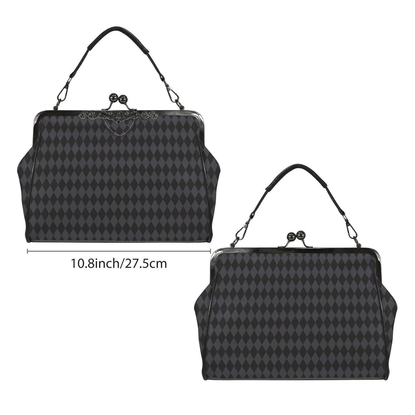 Harlequin Diamond Handbag, Vintage Clasp Purse, Geometric Retro Bag