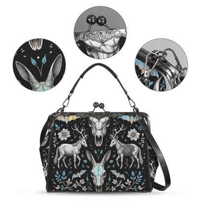 Deer Skull Frame Purse, Taxidermy Style Handbag, Dark Folklore Bag