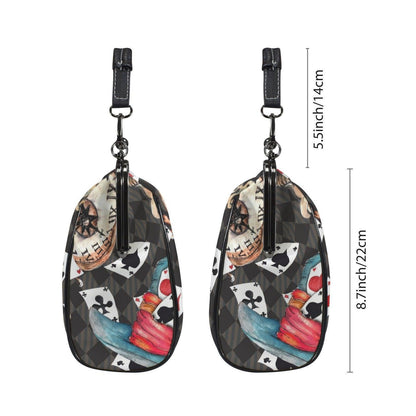 Wonderland Tea Party Kisslock Handbag, Playing Card Clock Frame Purse, Queen of Hearts Bag