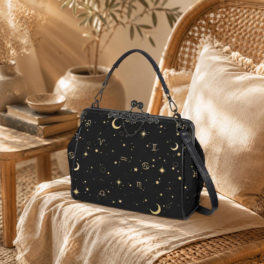 Zodiac Constellation Handbag: Celestial Witchy Clasp Purse
