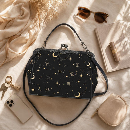 Zodiac Constellation Handbag: Celestial Witchy Clasp Purse