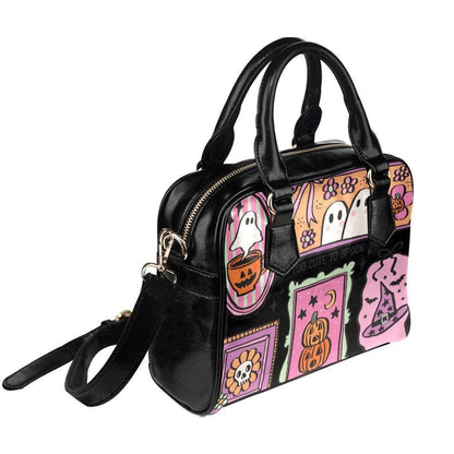 Cute Halloween Purse, Pink Ghost Handbag, Pastel Goth Satchel Bag