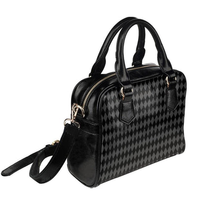 Black Harlequin Handbag, Gothic Satchel Purse, Dark Academia Shoulder Bag