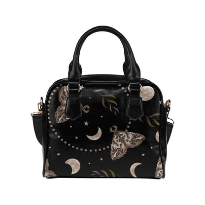 Moon Moth Handbag, Gothic Top Handle Purse, Witchy Crossbody Bag