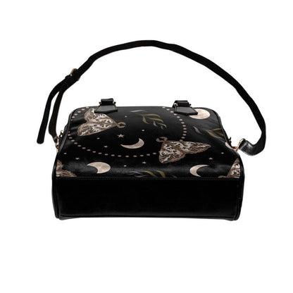 Moon Moth Handbag, Gothic Top Handle Purse, Witchy Crossbody Bag