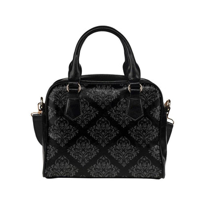 Black Damask Satchel, Dark Academia Purse, Elegant Gothic Handbag