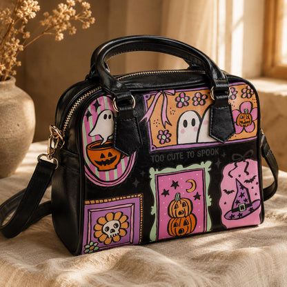 Cute Halloween Purse, Pink Ghost Handbag, Pastel Goth Satchel Bag