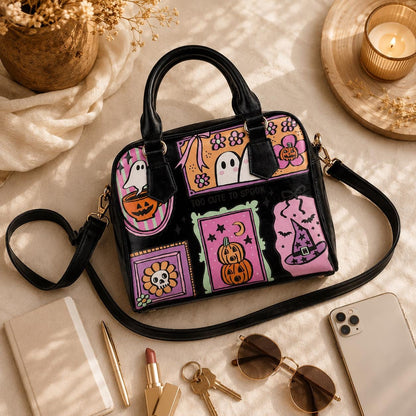 Cute Halloween Purse, Pink Ghost Handbag, Pastel Goth Satchel Bag