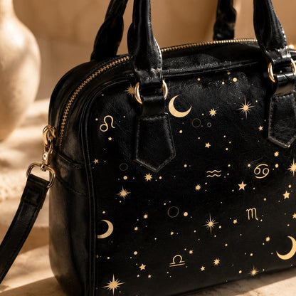 Astrology Zodiac Satchel, Celestial Signs Handbag, Witchy Purse