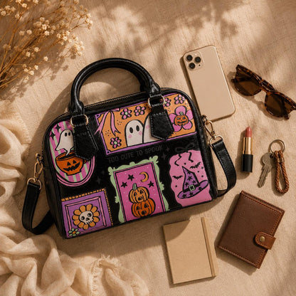 Cute Halloween Purse, Pink Ghost Handbag, Pastel Goth Satchel Bag
