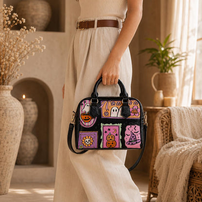 Cute Halloween Purse, Pink Ghost Handbag, Pastel Goth Satchel Bag