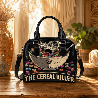 Horror Comedy Purse, Cereal Killer Satchel Bag, Spooky Skull Handbag