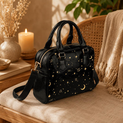 Astrology Zodiac Satchel, Celestial Signs Handbag, Witchy Purse