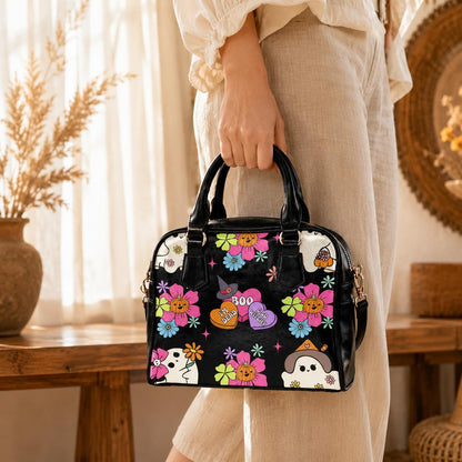Pastel Ghost Purse, Kawaii Spooky Handbag, Candy Heart Witchy Bowler Bag
