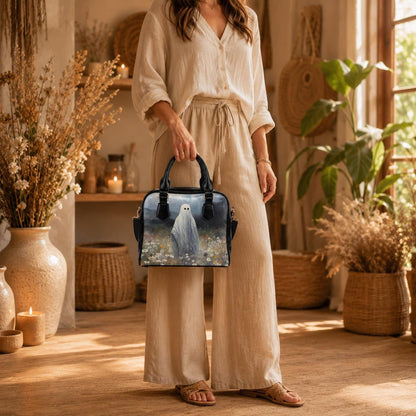 Haunted Meadow Bowler Bag, Gothic Ghost Purse, Dark Cottagecore Handbag, Moody Art Gift