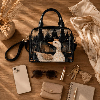 Goose Satchel Bag, Storybook Animal Purse, Enchanted Forest Handbag