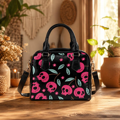 Pink Skull Purse, Cute Goth Handbag, Spooky Tote Bag