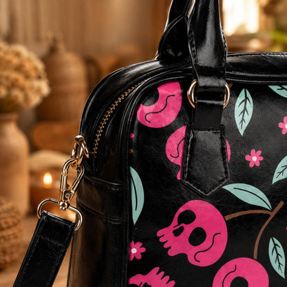 Pink Skull Purse, Cute Goth Handbag, Spooky Tote Bag