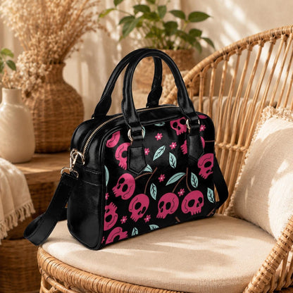 Pink Skull Purse, Cute Goth Handbag, Spooky Tote Bag