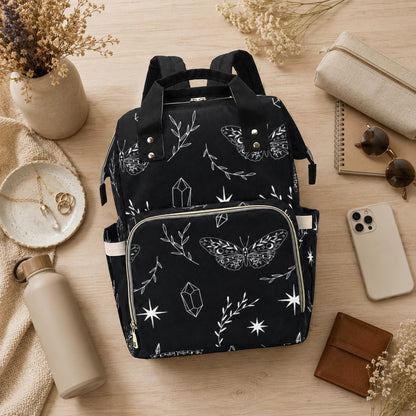 Celestial Butterfly Backpack, Gothic Occult Diaper Bag, Fairycore Mom Organizer