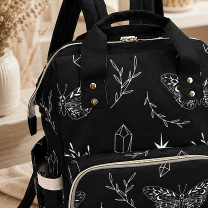 Celestial Butterfly Backpack, Gothic Occult Diaper Bag, Fairycore Mom Organizer