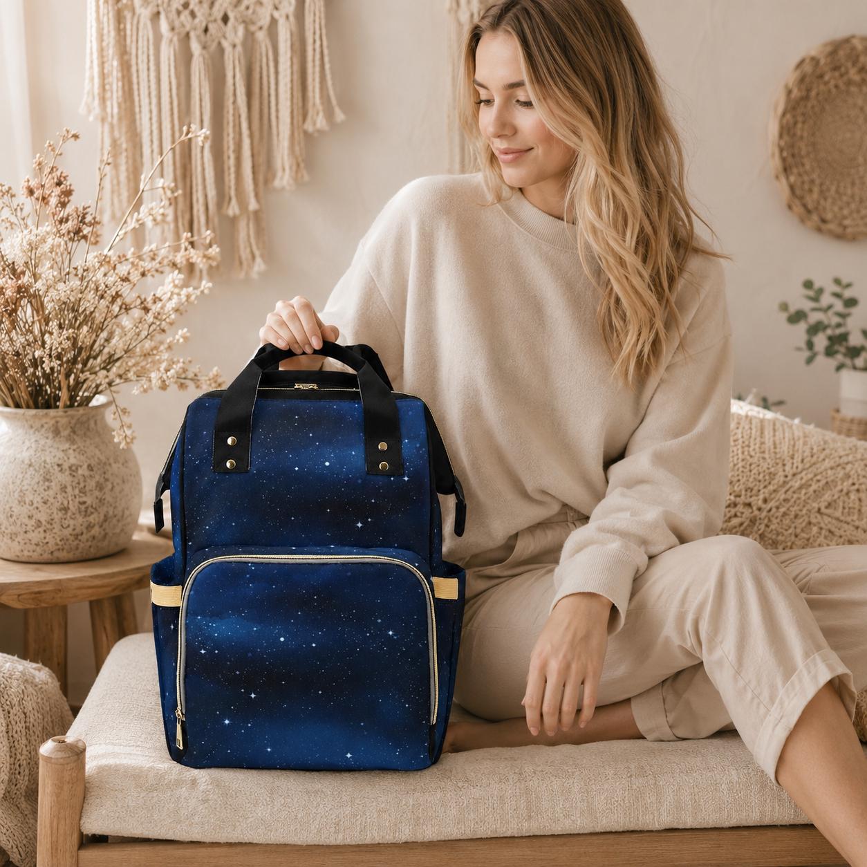 Diaper Bag Backpack, Starry Baby Travel Bag, Galaxy Mom Backpack, Nursery Organizer
